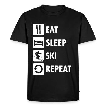 Eat Sleep Ski Repeat - Ski - Ski - Men's Premium Organic T-Shirt - black - Front - Nico (187cm)