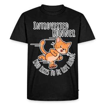Coureur introverti qui aime qu’on le laisse tranquille ! - T-shirt Premium bio Homme - noir - Devant - Nico (187cm)