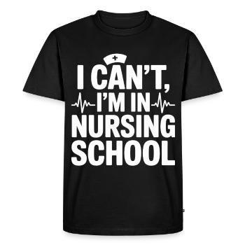 Je ne peux pas, je suis en école d’infirmier(ère) - T-shirt Premium bio Homme - noir - Devant - Nico (187cm)