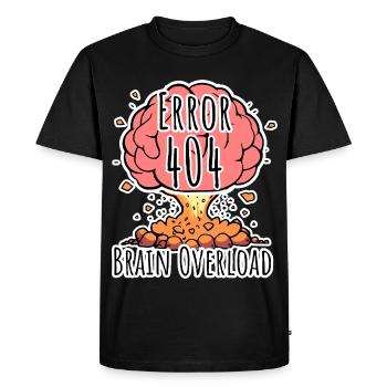 Erreur cérébrale 404 - Explosion de surcharge cérébrale ! - T-shirt Premium bio Homme - noir - Devant - Nico (187cm)