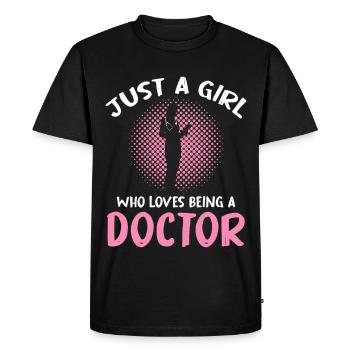 Only one girl loves being a doctor - Men's Premium Organic T-Shirt - black - Front - Nico (187cm)