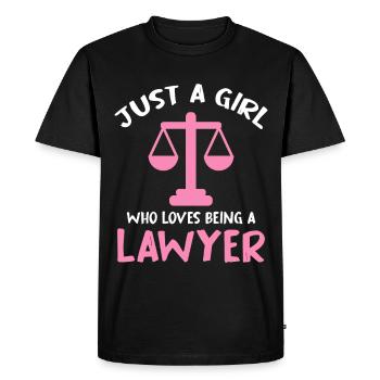 Juste une fille avocate en rose - T-shirt Premium bio Homme - noir - Devant - Nico (187cm)