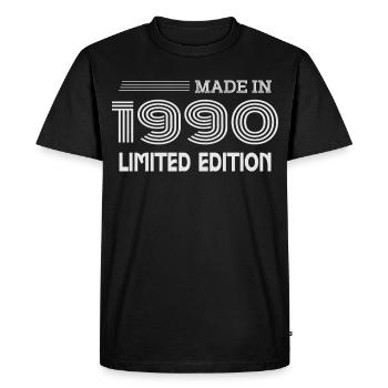 Original 1990 Vintage 1990 Rétro Anniversaire 1990 - T-shirt Premium bio Homme - noir - Devant - Nico (187cm)