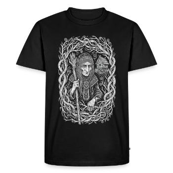 Art populaire de la forêt slave de Baba Yaga - T-shirt Premium bio Homme - noir - Devant - Nico (187cm)