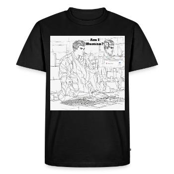 Human or robot - Men's Premium Organic T-Shirt - black - Front - Nico (187cm)