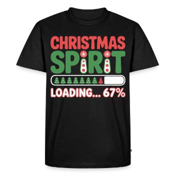 Christmas Spirit Loading 67% – Festive Humor - T-shirt Premium bio Homme - noir - Devant - Nico (187cm)