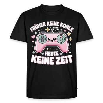 Motif de slogan rétro GamePad Design - T-shirt Premium bio Homme - noir - Devant - Nico (187cm)
