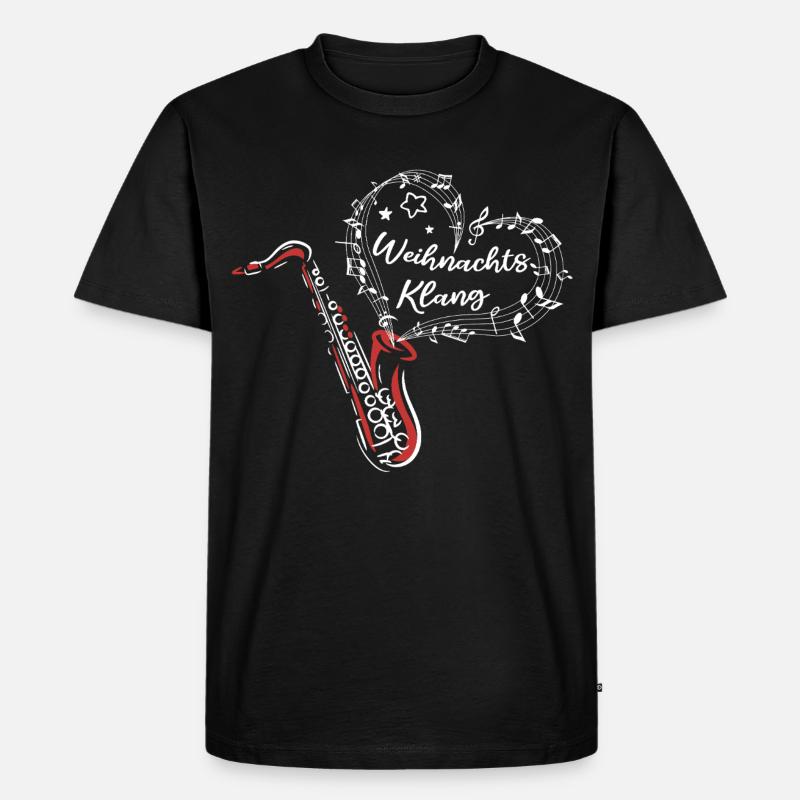 Weihnachten Saxofon Weihnachtsklang Musik - Männer Premium Bio T-Shirt - Schwarz