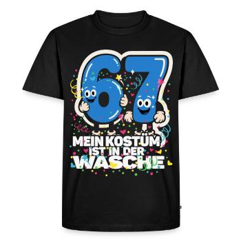 Mon costume est dans le Wash 67 Drôle - T-shirt Premium bio Homme - noir - Devant - Nico (187cm)
