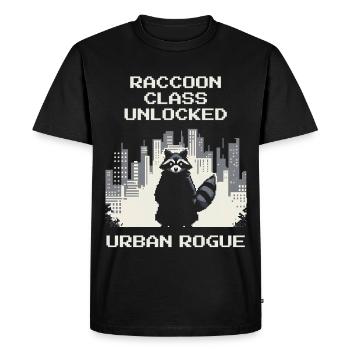 Classe Raton Laveur Déverrouillée | Vilain urbain - T-shirt Premium bio Homme - noir - Devant - Nico (187cm)