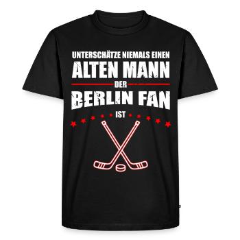 Alter Mann - Berlin Eishockey Fan | Retro - Men's Premium Organic T-Shirt - black - Front - Nico (187cm)