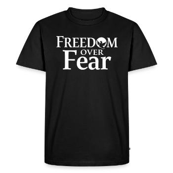 Freedom Over Fear Peace & Freedom - Men's Premium Organic T-Shirt - black - Front - Nico (187cm)