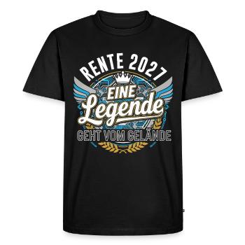 Retraite 2027 Retraite Légende des pensionnaires Retraite - T-shirt Premium bio Homme - noir - Devant - Nico (187cm)