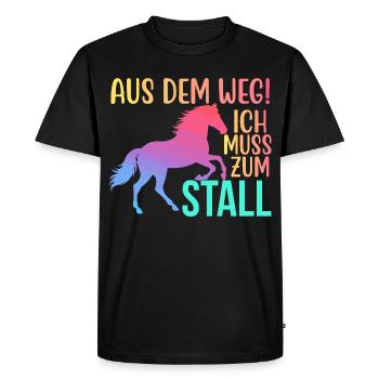Écartez-vous, je dois aller à l’écurie - T-shirt Premium bio Homme - noir - Devant - Nico (187cm)