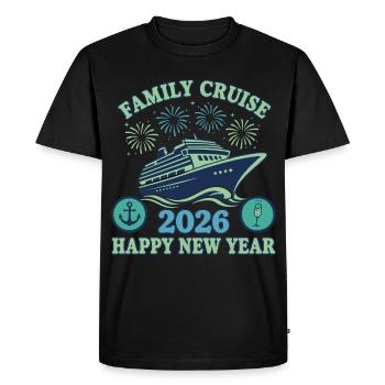 Croisière en famille 2026 Célébration du Nouvel An - T-shirt Premium bio Homme - noir - Devant - Nico (187cm)