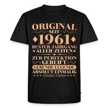 Anniversaire original de 1961 Vintage 65 ans - T-shirt Premium bio Homme - noir - Devant - Nico (187cm)