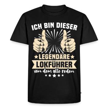 Train Driver Sayings - Men's Premium Organic T-Shirt - black - Front - Nico (187cm)