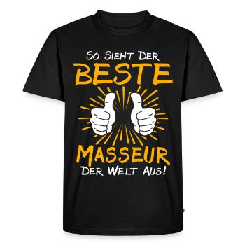 Idée de cadeau pour le masseur - T-shirt Premium bio Homme - noir - Devant - Nico (187cm)