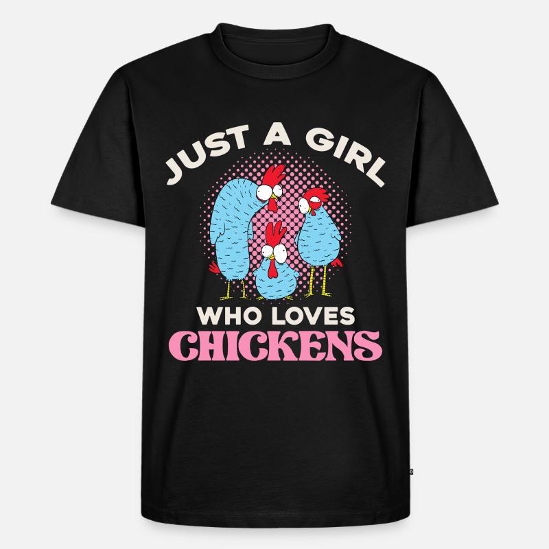 Nur ein Mädchen liebt Hühner - Männer Premium Bio T-Shirt - Schwarz