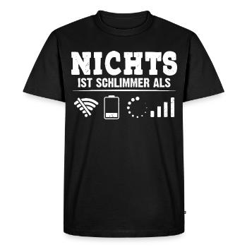 Coder NOTHING IS WORSE THAN FUNNY - Men's Premium Organic T-Shirt - black - Front - Nico (187cm)
