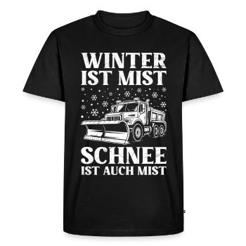 Service d’hiver L’HIVER, C’EST DE LA LA NEIGE, C’EST DE LA - T-shirt Premium bio Homme - noir - Devant - Nico (187cm)