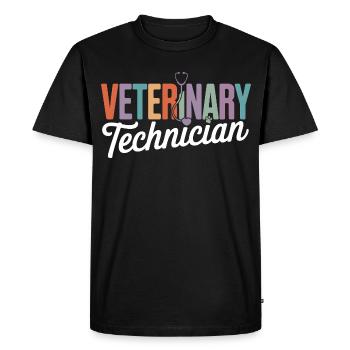 Veterinary Technician Rainbow Logo - Men's Premium Organic T-Shirt - black - Front - Nico (187cm)