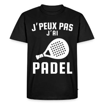 I can't I have padel - Men's Premium Organic T-Shirt - black - Front - Nico (187cm)