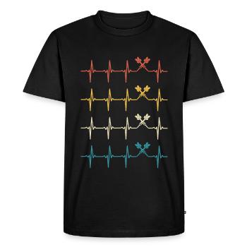 Dart Heartbeat Rétro Darts Darter - T-shirt Premium bio Homme - noir - Devant - Nico (187cm)