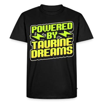 Energy Drink Powered By Taurine Dreams - Men's Premium Organic T-Shirt - black - Front - Nico (187cm)