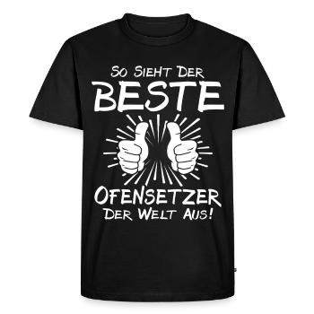 Meilleur installateur de poêles - T-shirt Premium bio Homme - noir - Devant - Nico (187cm)