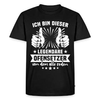 Stove Fitter Legend - Men's Premium Organic T-Shirt - black - Front - Nico (187cm)