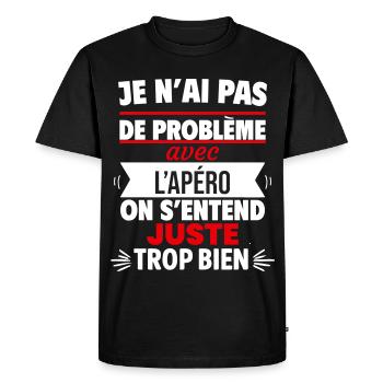 Just with aperitif humor - Men's Premium Organic T-Shirt - black - Front - Nico (187cm)