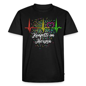 Confetti in the Heart - Carnival in the Blood - Cologne - Men's Premium Organic T-Shirt - black - Front - Nico (187cm)