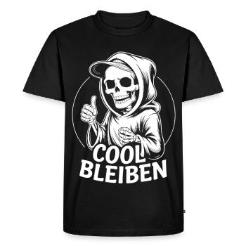 Pouces levés pour le squelette – Restez cool - T-shirt Premium bio Homme - noir - Devant - Nico (187cm)