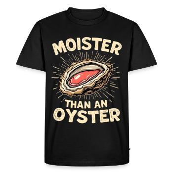 Moist as an oyster – pun - Men's Premium Organic T-Shirt - black - Front - Nico (187cm)
