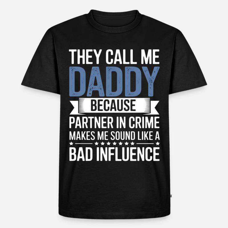 Daddy Partner in Crime Tee - Männer Premium Bio T-Shirt - Schwarz