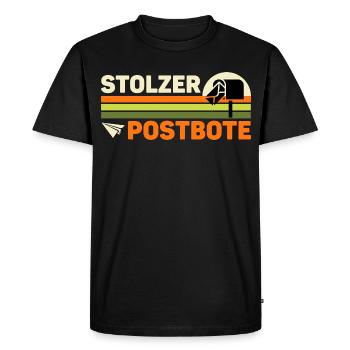 Postman PROUD POSTMAN Retro Funny - Men's Premium Organic T-Shirt - black - Front - Nico (187cm)