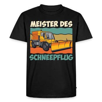 Service d’hiver MAÎTRE DE LA CHASSE-NEIGE Plaisir - T-shirt Premium bio Homme - noir - Devant - Nico (187cm)