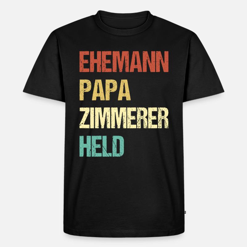 Zimmerer Papa - Männer Premium Bio T-Shirt - Schwarz