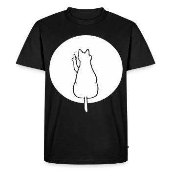 Chat chats chaton chat doigt d’honneur - T-shirt Premium bio Homme - noir - Devant - Nico (187cm)