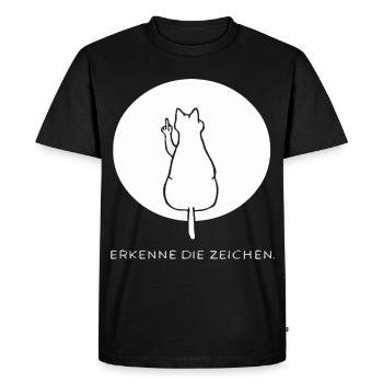 Chat chats chaton chat doigt d’honneur - T-shirt Premium bio Homme - noir - Devant - Nico (187cm)