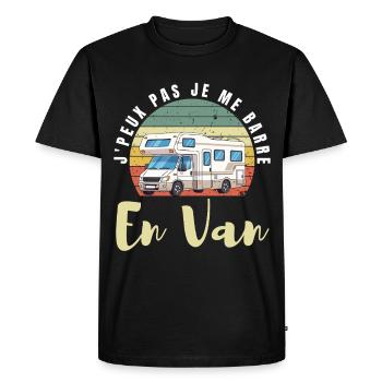 j'peux pas j'me barre en Van - T-shirt Premium bio Homme - noir - Devant - Nico (187cm)
