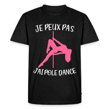 Je Peux Pas J'ai Pole Dance Danseur Danseuse Barre - T-shirt Premium bio Homme - noir - Devant - Nico (187cm)
