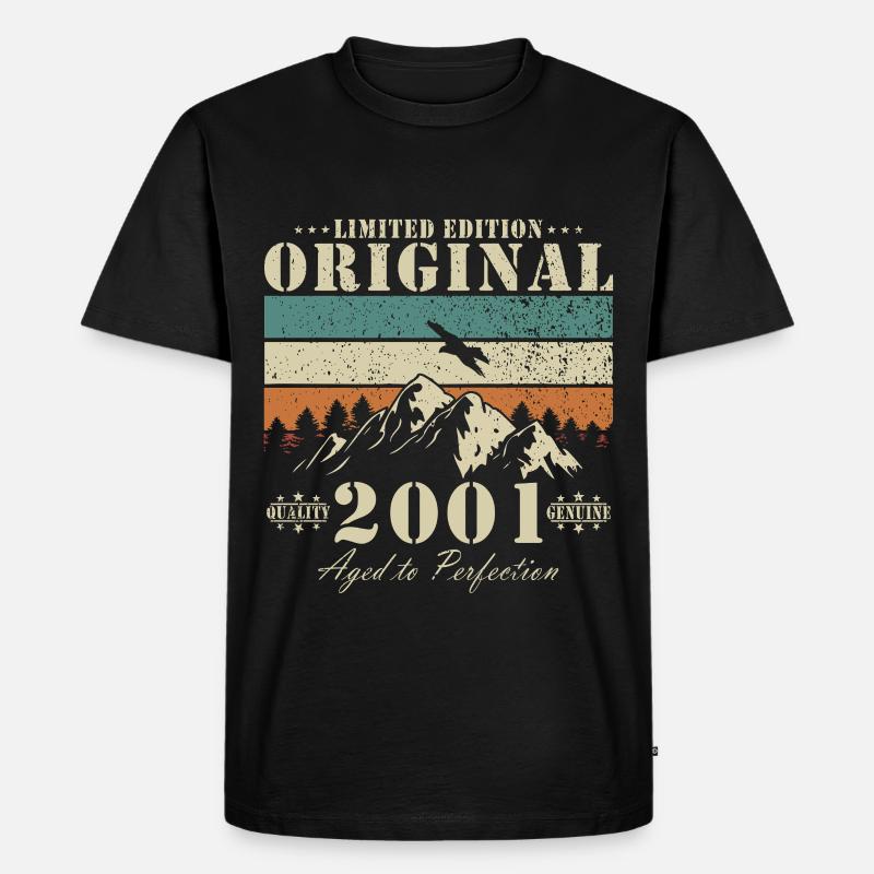 Limitierte Original 2001 Berglandschaft - Männer Premium Bio T-Shirt - Schwarz