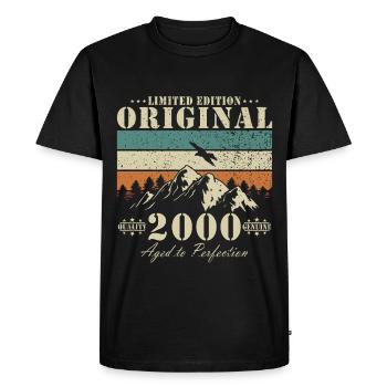 Original limité 2000 – Art mature - T-shirt Premium bio Homme - noir - Devant - Nico (187cm)