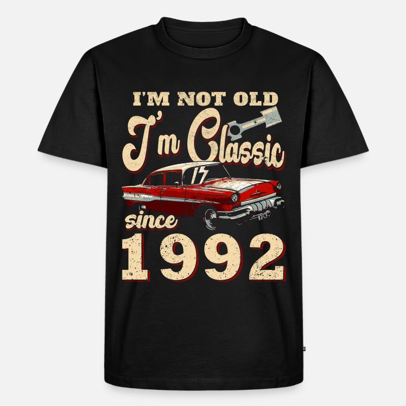 Nicht Alt, Klassisch 1992 Auto - Männer Premium Bio T-Shirt - Schwarz