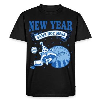 New Year Same Hot Mess 2026 Party Design - Men's Premium Organic T-Shirt - black - Front - Nico (187cm)