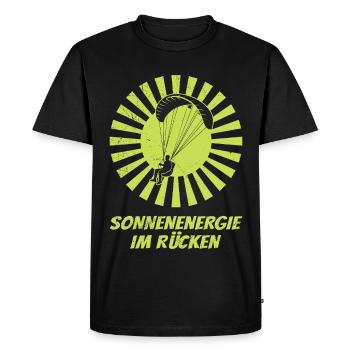 Parapente ÉNERGIE SOLAIRE À L’ARRIÈRE DRÔLE - T-shirt Premium bio Homme - noir - Devant - Nico (187cm)