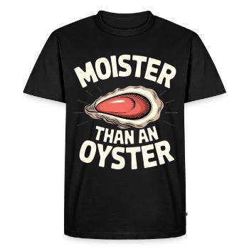 Plus humide qu’un thé d’huîtres - T-shirt Premium bio Homme - noir - Devant - Nico (187cm)