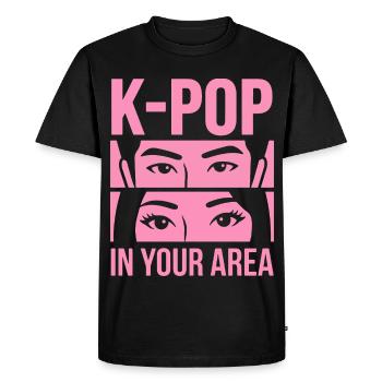 Le look rose de la K-Pop dans la région - T-shirt Premium bio Homme - noir - Devant - Nico (187cm)